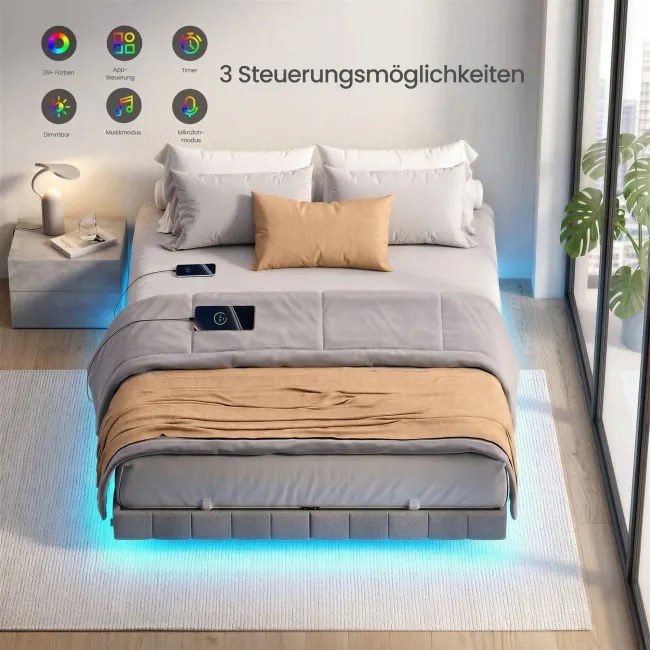 Manželská posteľ s LED podsvietením 160x200cm RMBB35165G101