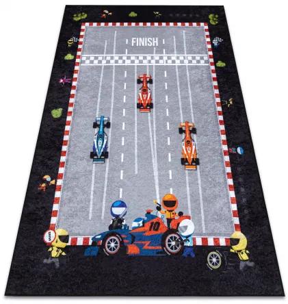 JUNIOR 52108.801 umývací koberec Preteky, Formula 1 pre deti protišmykový - sivá Veľkosť: 160x220 cm