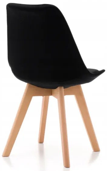 Bestent Jedálenská stolička zamatová škandinávsky štýl Black Glamor