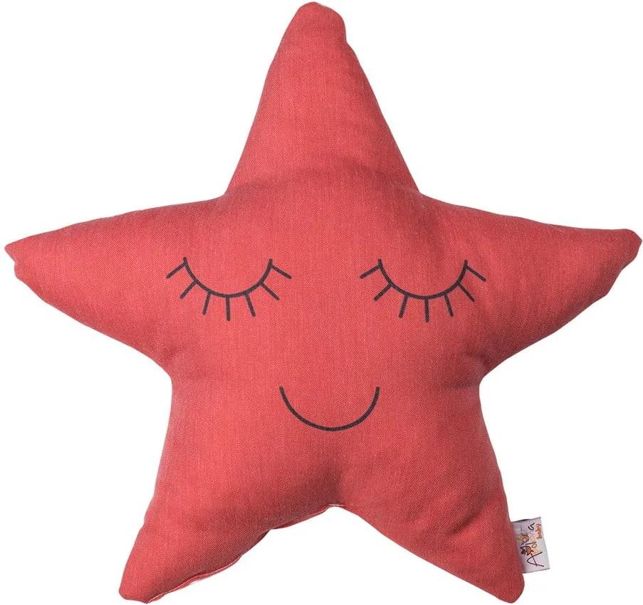 Červený detský vankúšik s prímesou bavlny Mike & Co. NEW YORK Pillow Toy Star, 35 x 35 cm