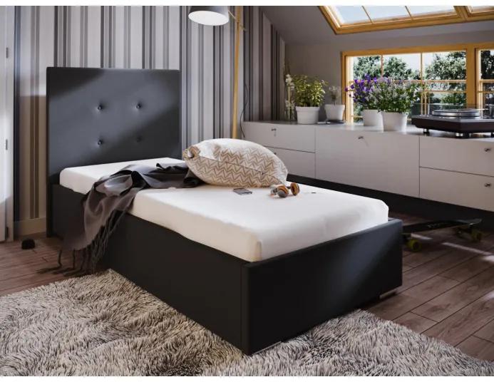 Jednolôžková posteľ 90x200 FLEK 1 - čierna