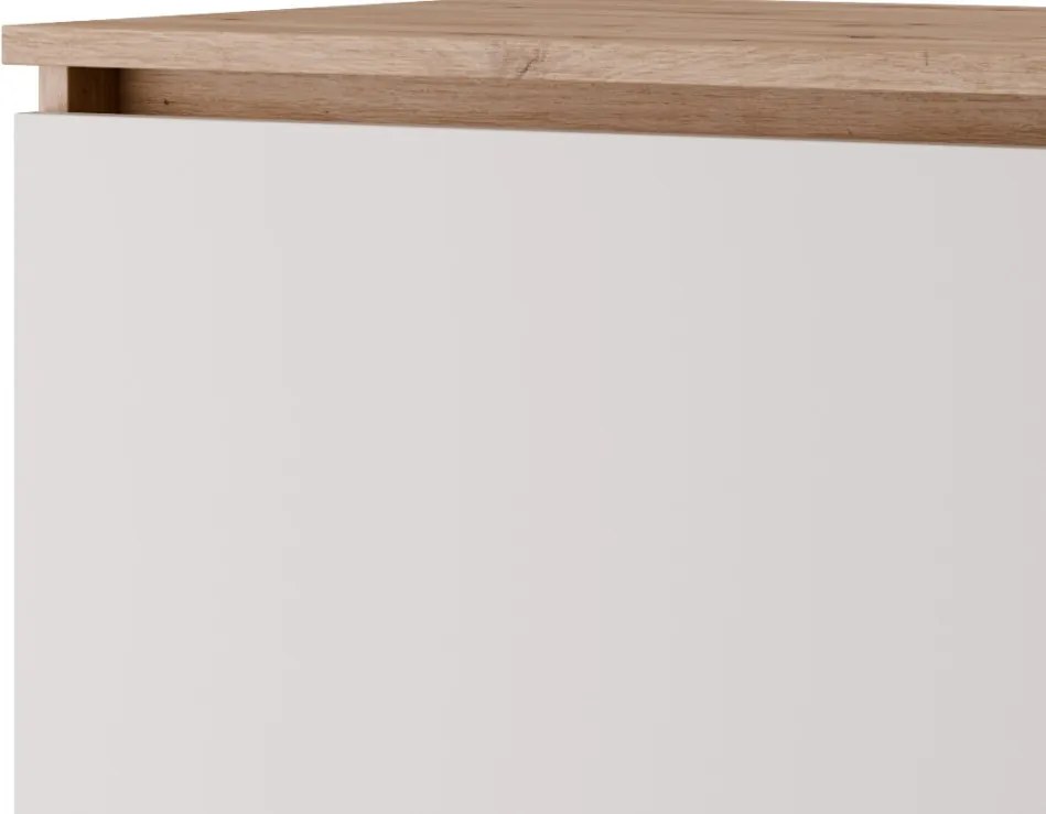 Závesná TV skrinka Asko Living, 135 cm, dub artisan/biela