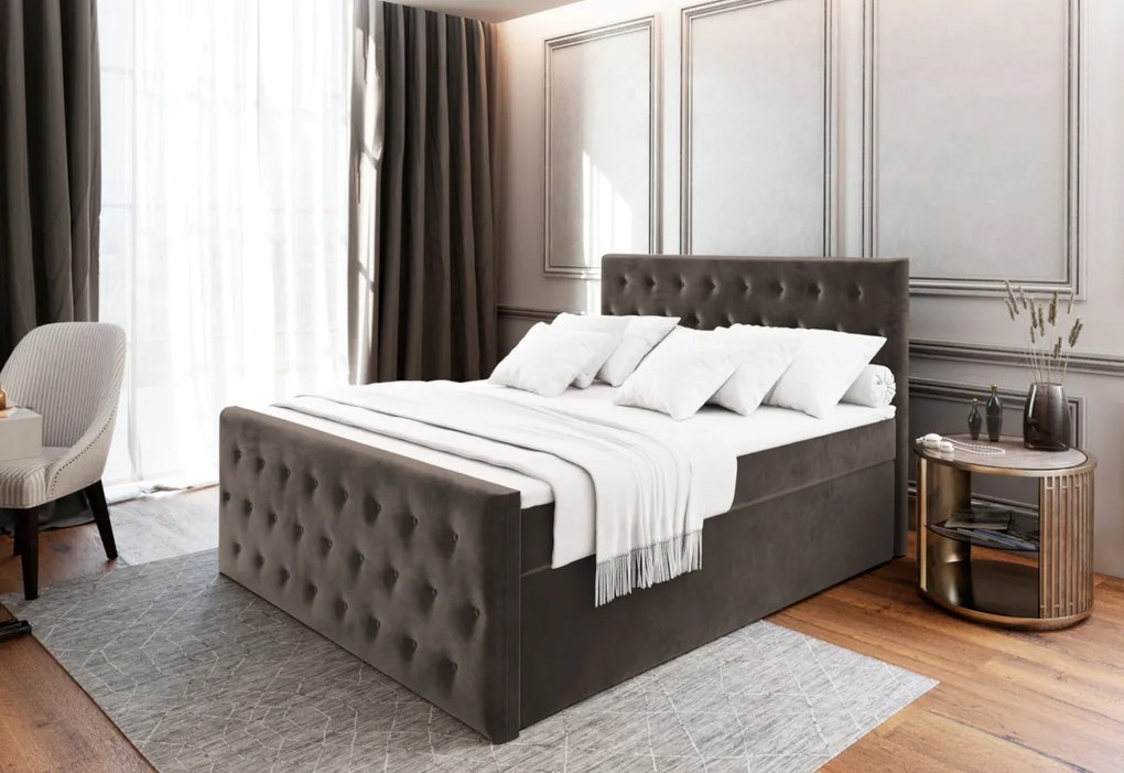 Čalúnená posteľ boxspring FENDI - casablanca 8 / 140x200 / bez vrchného matraca
