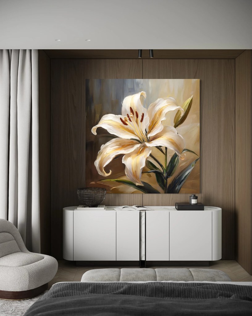 Gario Obraz na plátne Maľovaný kvet ľalia Rozmery: 60 x 60 cm