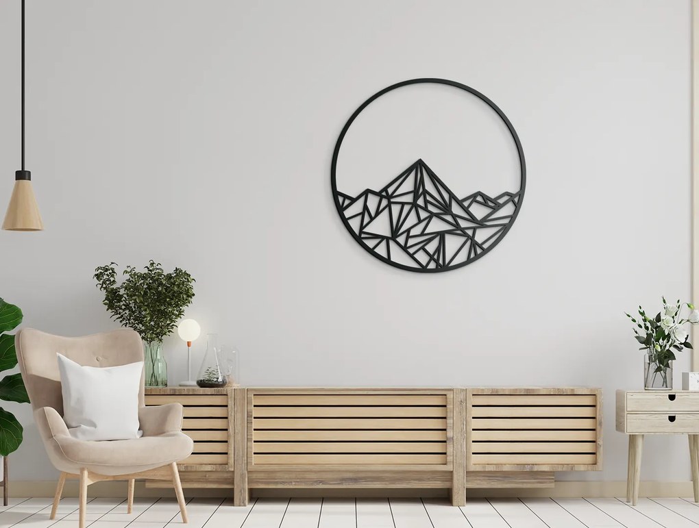 drevko Polygonálny obraz na stenu Štít Rozmer obrazu: 44,5 x 44,5 cm, Farba dekorácie: Čierna