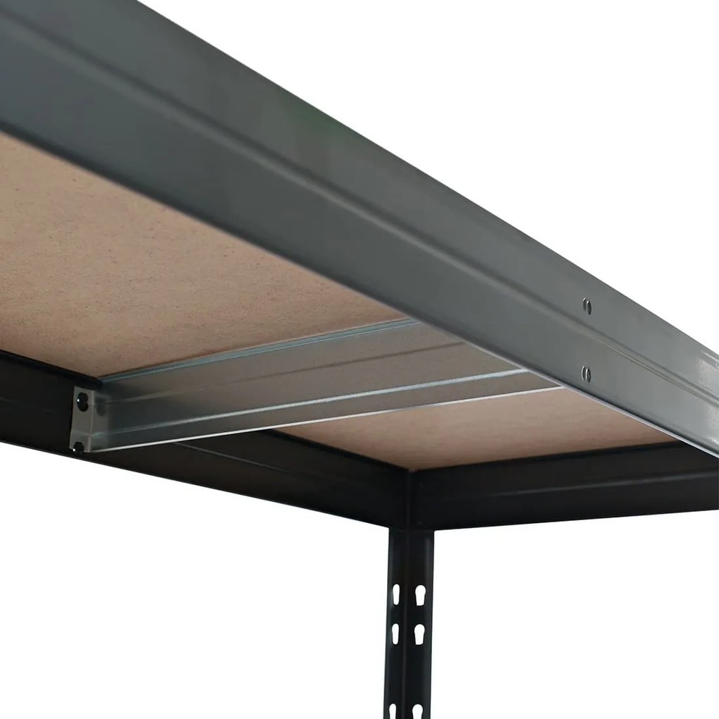 Kovové regály RIVET PRO 252x120x60 DTD drevotrieska 5 úrovní antracitová sivá