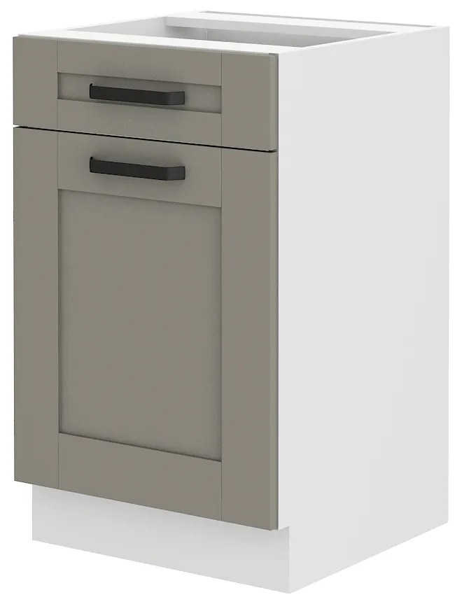 Dolná kuchynská skrinka Lucid 50 D 1F 1S (claygrey + biela). Akcia -6%. Vlastná spoľahlivá doprava až k Vám domov. 1045440