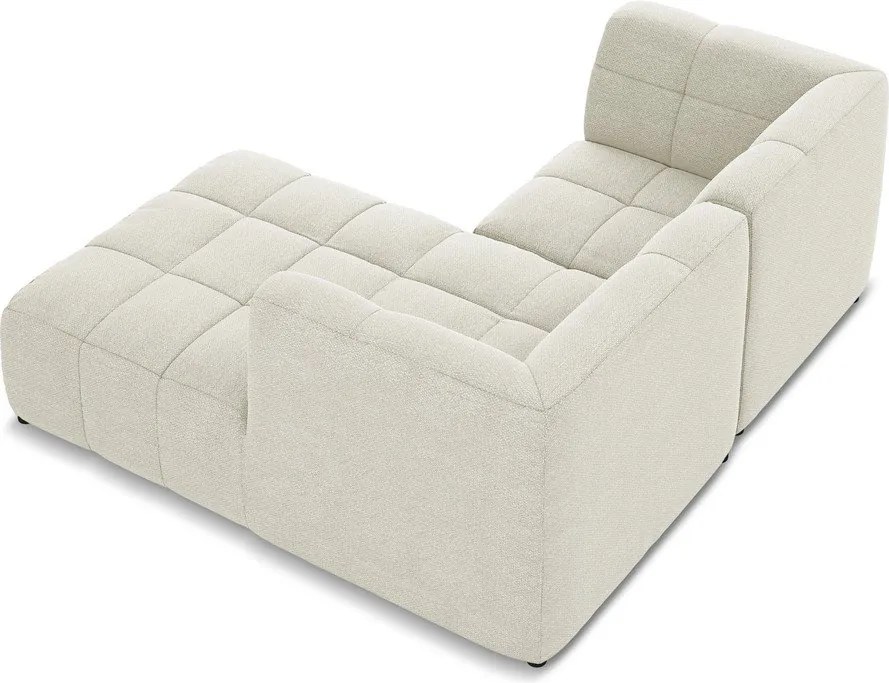 Béžová rohová pohovka z textílie buklé (pravý roh/s leňoškou) Aloha – Makamii