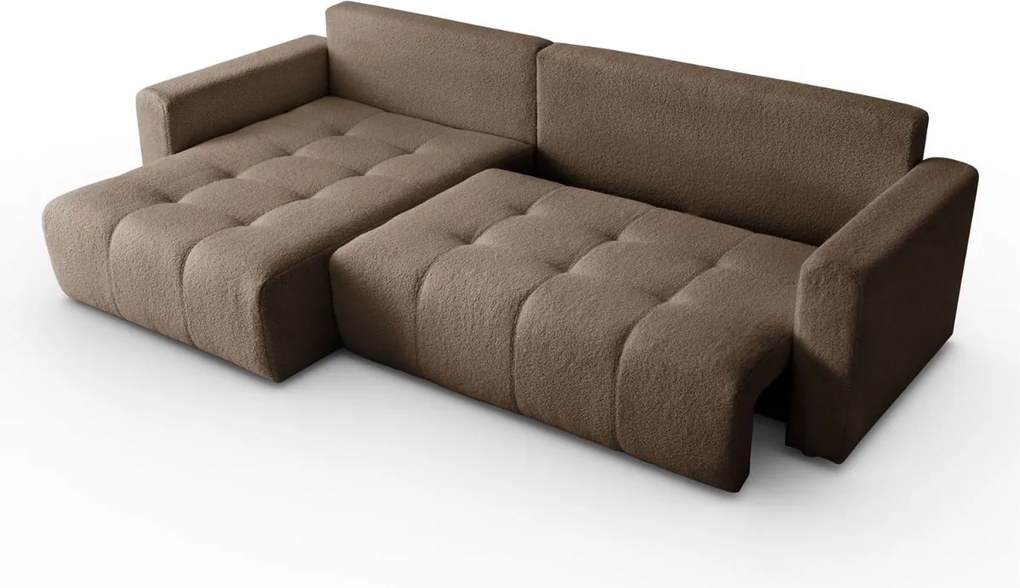 ROHOVÁ SEDAČKA SHARLOTTE 261 x 143 cm HNEDÁ