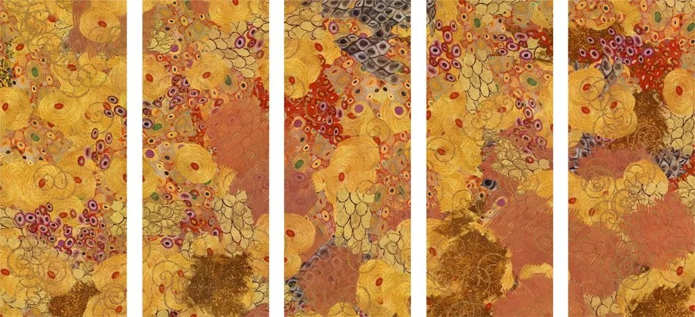 5-dielny obraz abstrakcia v štýle G. Klimta Varianta: 100x50