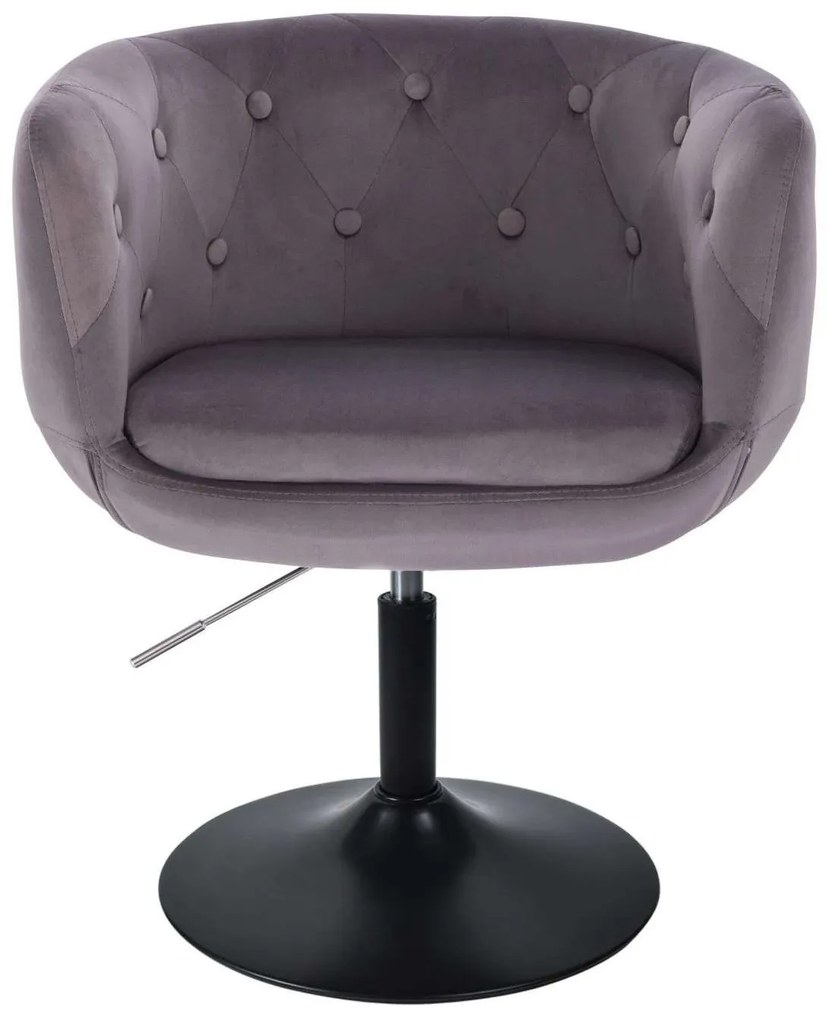 LuxuryForm DESIGN Kreslo MONTANA VELUR na čiernom tanieri - sivé