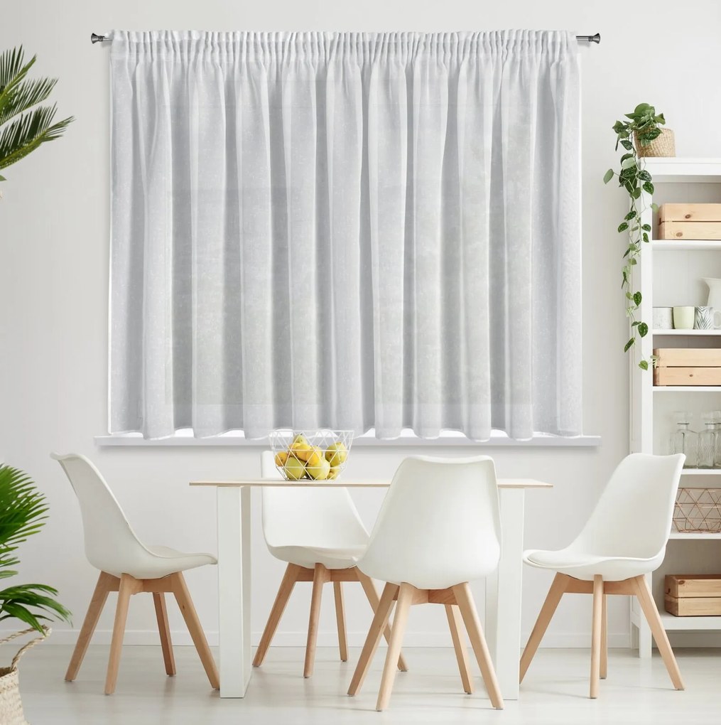 ZÁCLONA NA PÁSKE ANGELA 400X145 CM BIELA