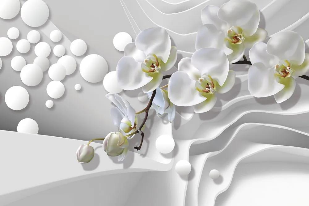 Samolepiaca tapeta orchidea na abstraktnom pozadí
