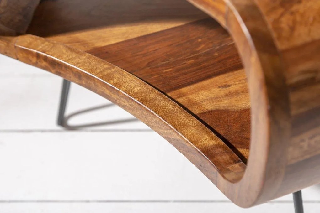 Dizajnový konferenčný stolík Lorelei, 70 cm, sheesham