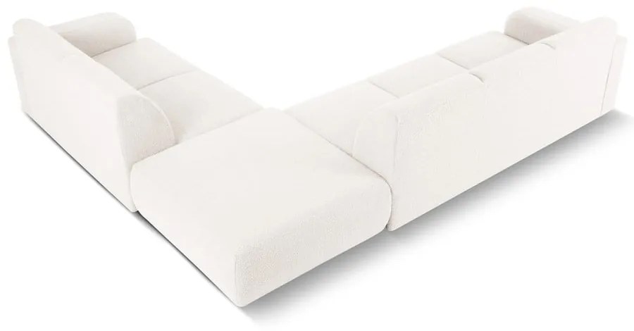 Biela rohová pohovka z textílie bouclé (pravý roh) Molino – Micadoni Home