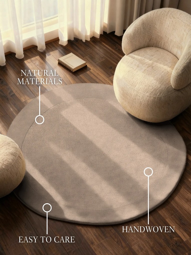 Villeroy & Boch, Kusový koberec Villeroy & Boch Kari 106286 Beige, 160x160 (priemer) kruh, béžová, obývacia izba