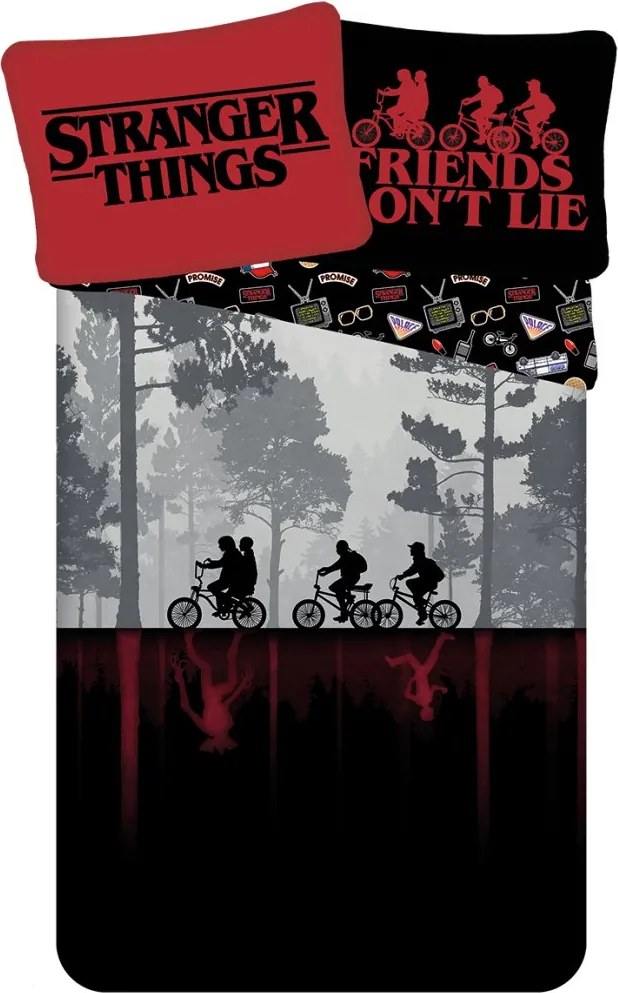 Obojstranné bavlnené posteľné obliečky Stranger Things - Upside Down