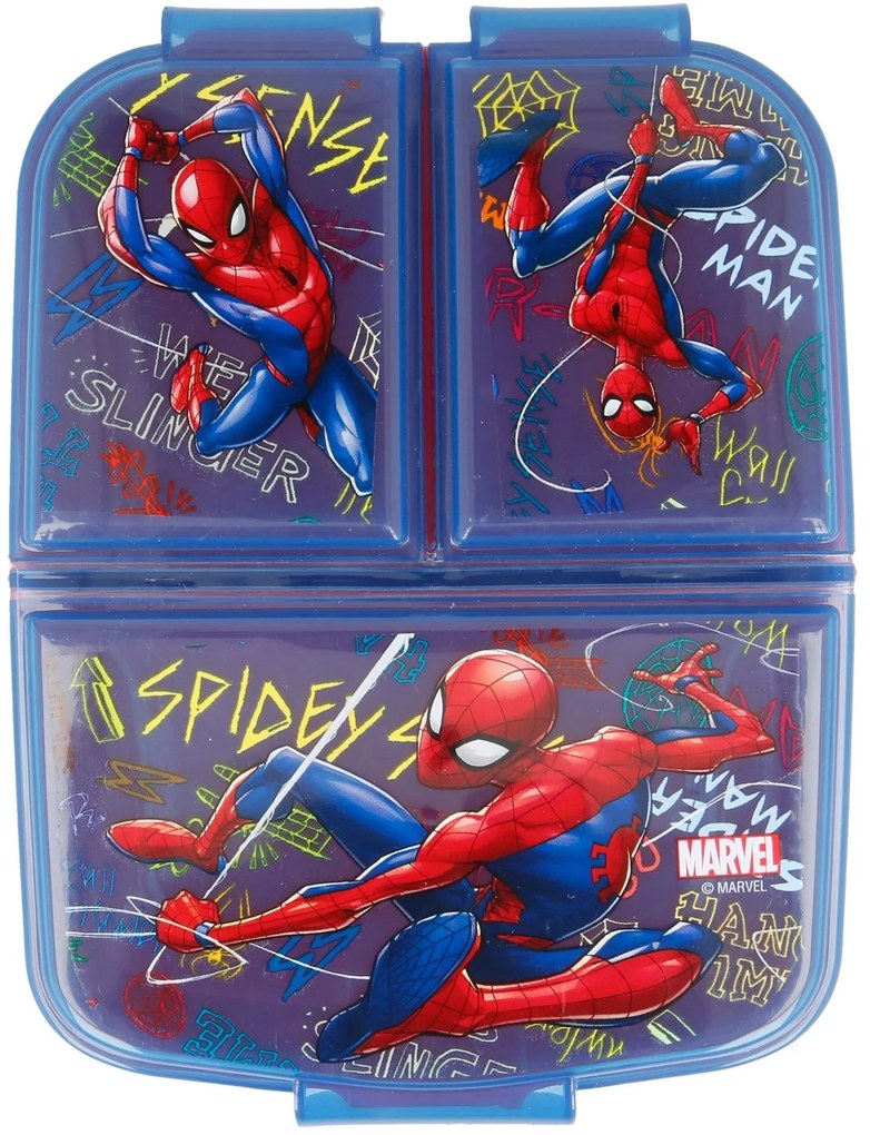 Multibox na desiatu Spiderman s 3 priehradkami - motív Grafiti