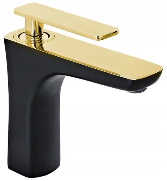 Mexen Indus umývadlová batéria, čierna-zlatá, 744600-75