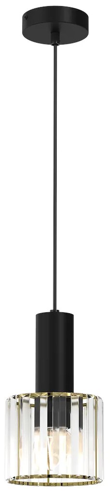 Závesné svietidlo Cristal, 1x transparentné krištáľové tienidlo, b/g