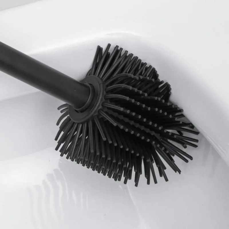 Erga Fonti, WC kefa na postavenie so silikónovou kefou, čierna, ERG-YKA-P.FONTI-SILKA-FB