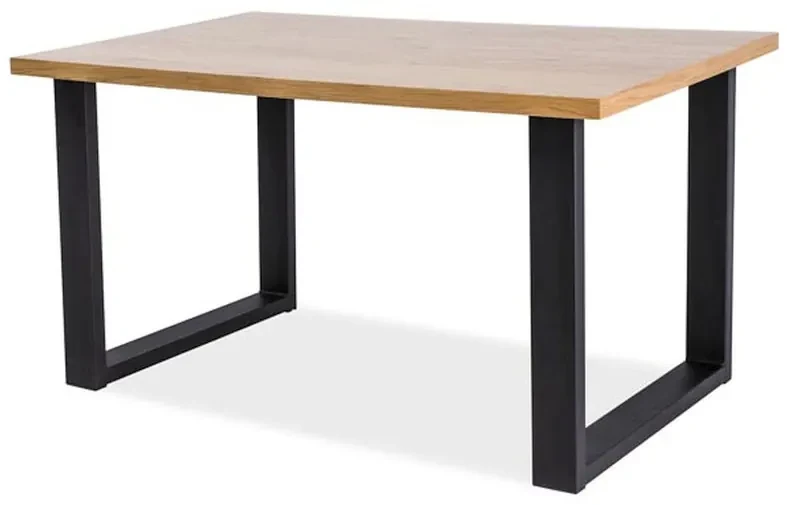 Jedálenský stôl 180 cm Una (dub + čierna) (pre 8 a viac osôb). Vlastná spoľahlivá doprava až k Vám domov. 1050928