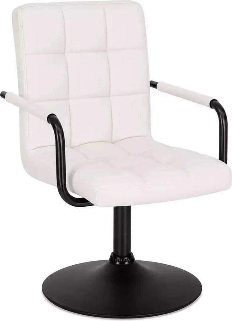 LuxuryForm DESIGN Otočná stolička VERONA BLACK na čiernom tanieri - biela