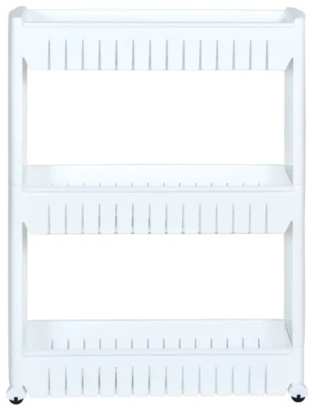 Pojazdný regál LEIRA biely