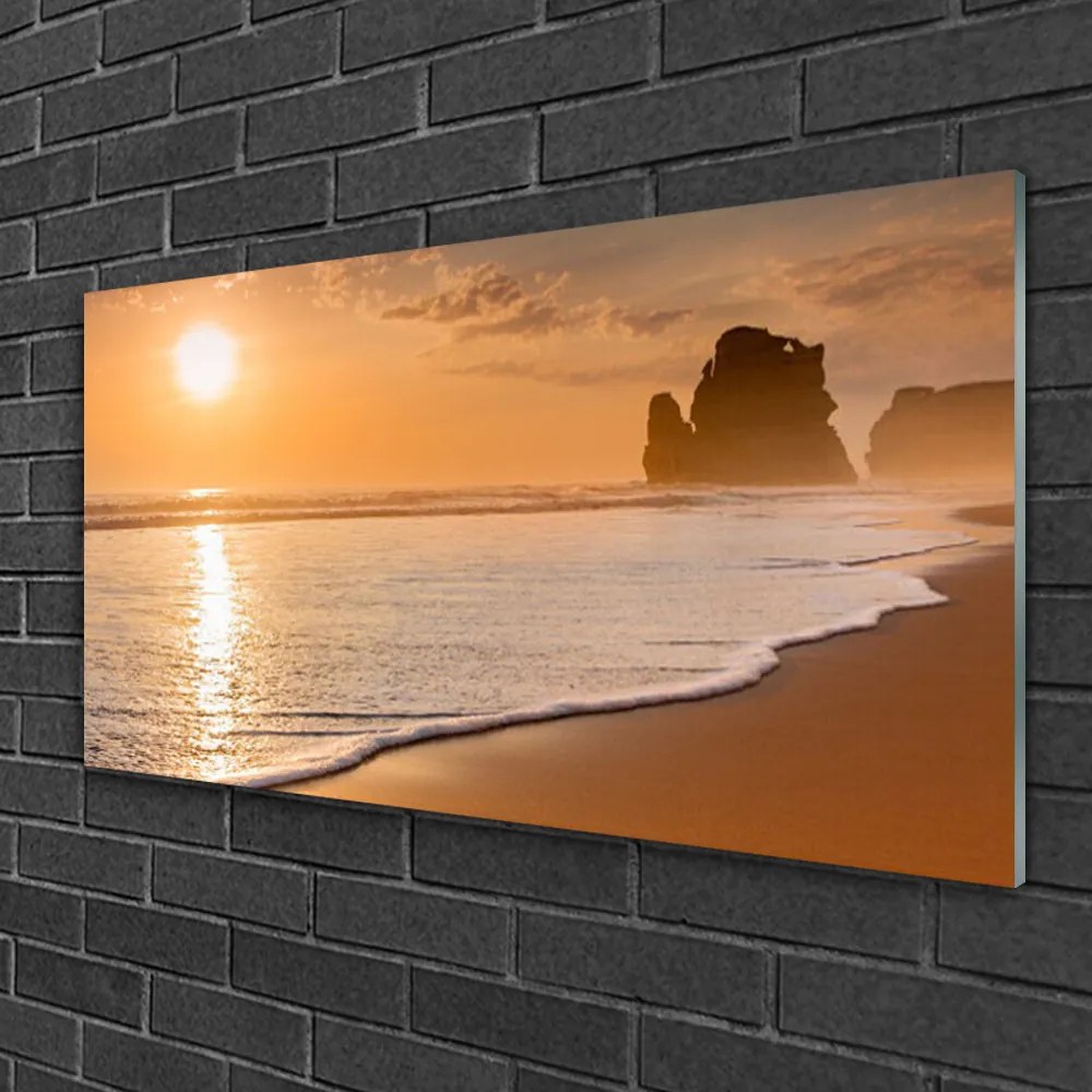 Skleneny obraz More pláž slnko krajina 125x50 cm