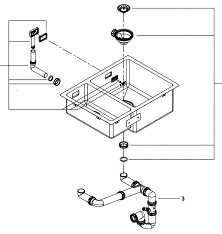 GROHE 31576SD1 - Kuchynský drez K700U 595 × 450 mm nerez