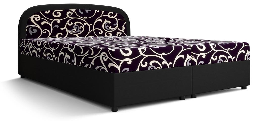 Manželská posteľ Boxspring 180 cm Brick Comfort (tmavohnedá + vzor kvet) (s matracom a úložným priestorom). Vlastná spoľahlivá doprava až k Vám domov. 1055778