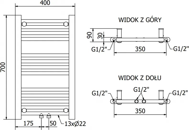 Mexen Mars, elektrické vykurovacie teleso 700 x 400 mm, 300 W, antracitová, W110-0700-400-2300-66