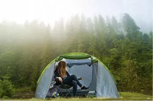 Skladacia rybárska stolička - čierna / sivá