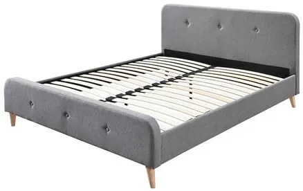 Čalúnená manželská posteľ Loham New, Rozmer postele: 160x200, Farby:: sivá - Expection Heather