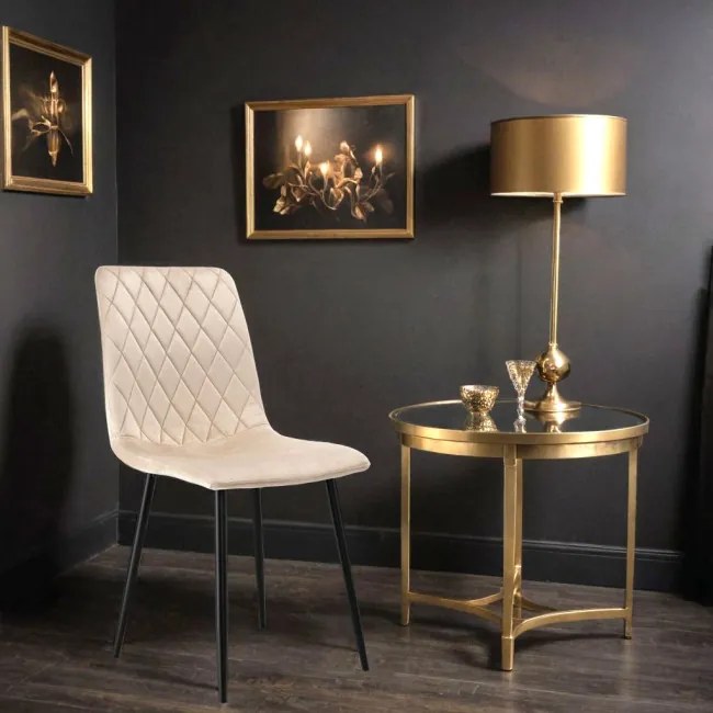 Jedálenská stolička DEXTER zamatová, béžová