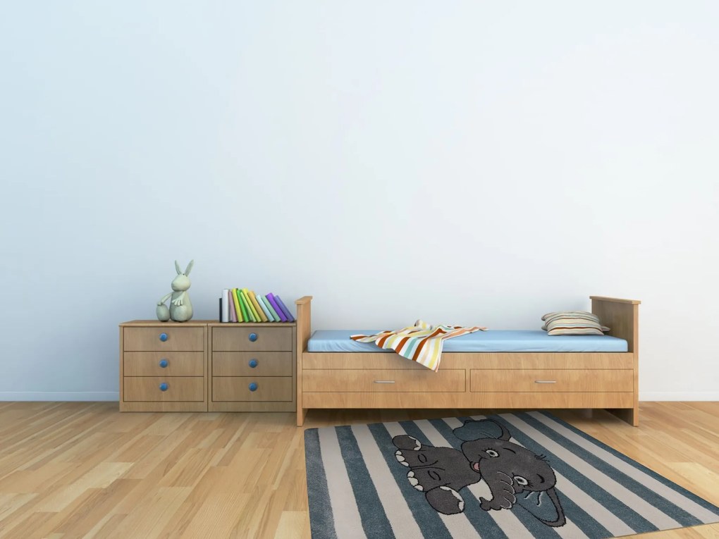 Vopi, Detský koberec Kiddo A1087 blue, 80x150, modrá, detská izba