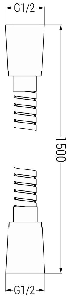 Mexen príslušenstvo, Sprchová hadica 150 cm, nerezové opletenie, grafitová, 79460-66