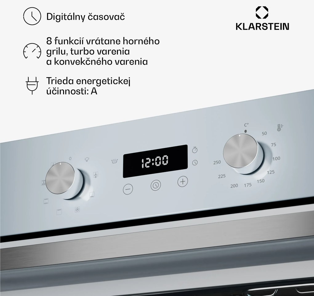 Klarstein SpaceSmart vstavaná rúra | Kompaktná | 45 cm | 41 litrov | 8 funkcií