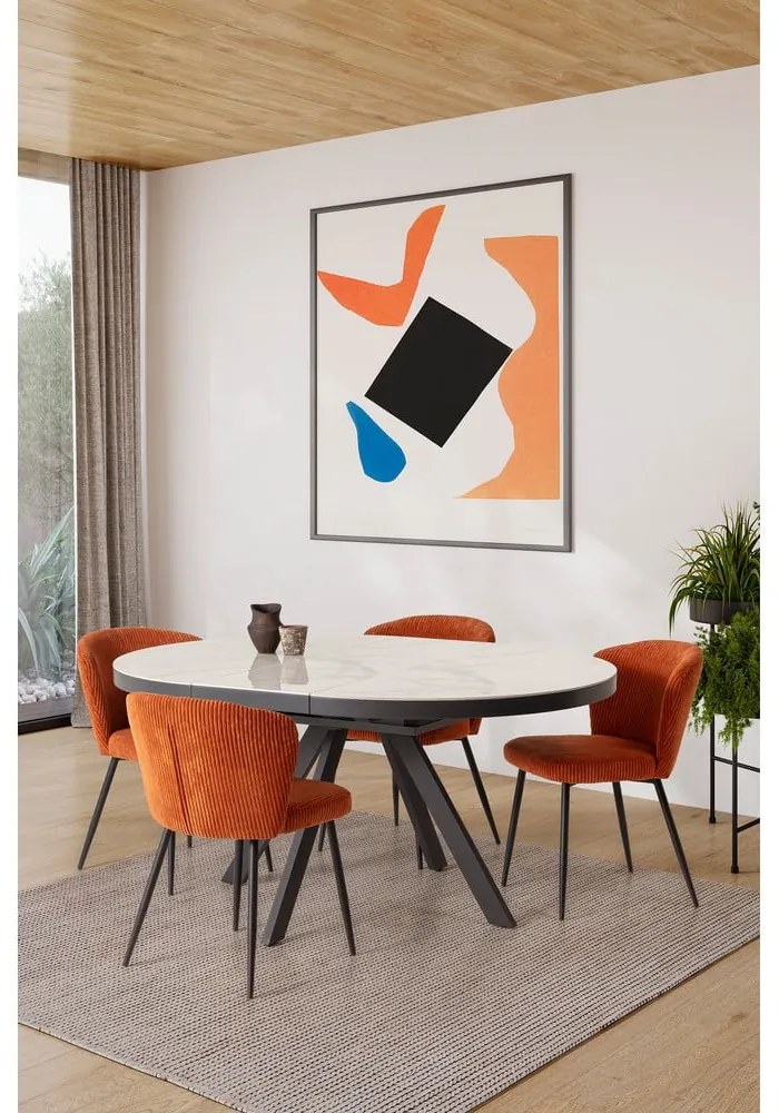 Oranžové menčestrové jedálenské stoličky v súprave 4 ks Megan – Marckeric