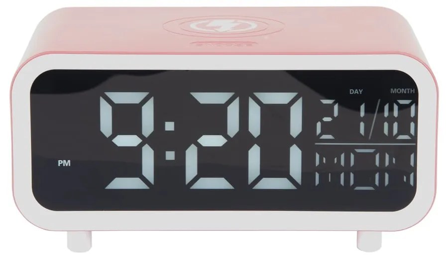 Digitálny budík s bezdrôtovou nabíjačkou Chunky LED – Karlsson