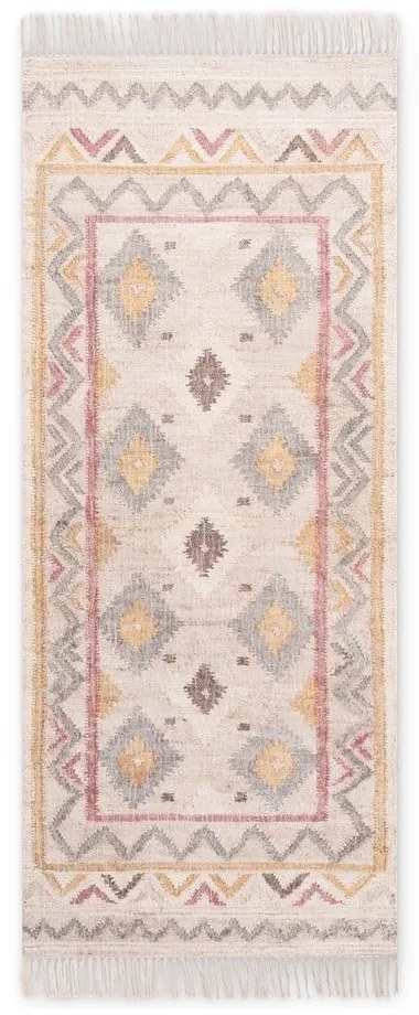 Krémový ručne tkaný jutový behúň 80x200 cm Roya Imani – Elle Decoration