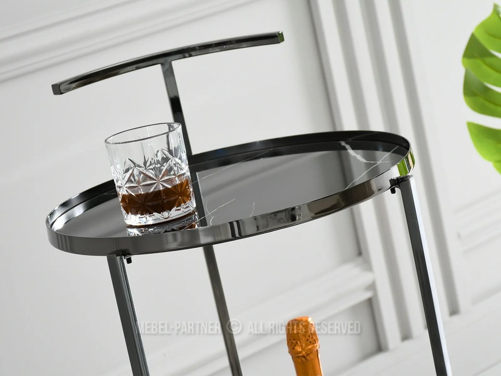 Konferenčný stolík Alfonzo (čierny mramor + čierna). Akcia -18%. Vlastná spoľahlivá doprava až k Vám domov. 1111551