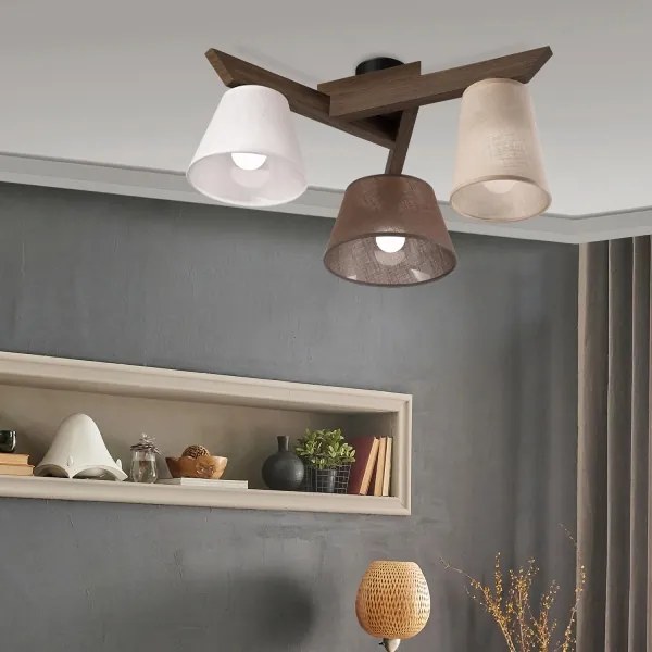 Brilagi - LED  Prisadený luster ANTHONY 3xE14/40W/230V dub orech