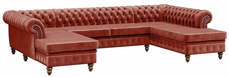 PROXIMA.store - Luxusná sedačka CHESTERFIELD LONG U FARBA NÔH: orech, DRUH LÁTKY: TORRE - 4, FARBA OZDOBNÝCH ŠPENDLÍKOV: chróm