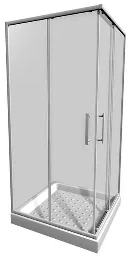JIKA LYRA PLUS štvorcový sprchovací kút 80 cm, biela, 80 x 80 x 190 cm,