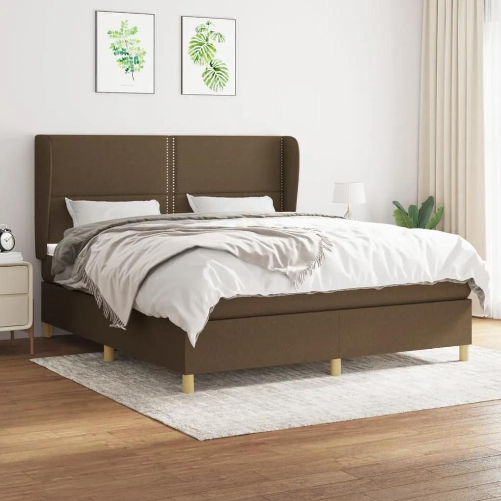 Boxspring posteľ s matracom tmavohnedá 180x200 cm látka 3128464