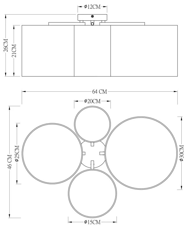 GLOBO MAKKI 15586-4D Stropné svietidlo