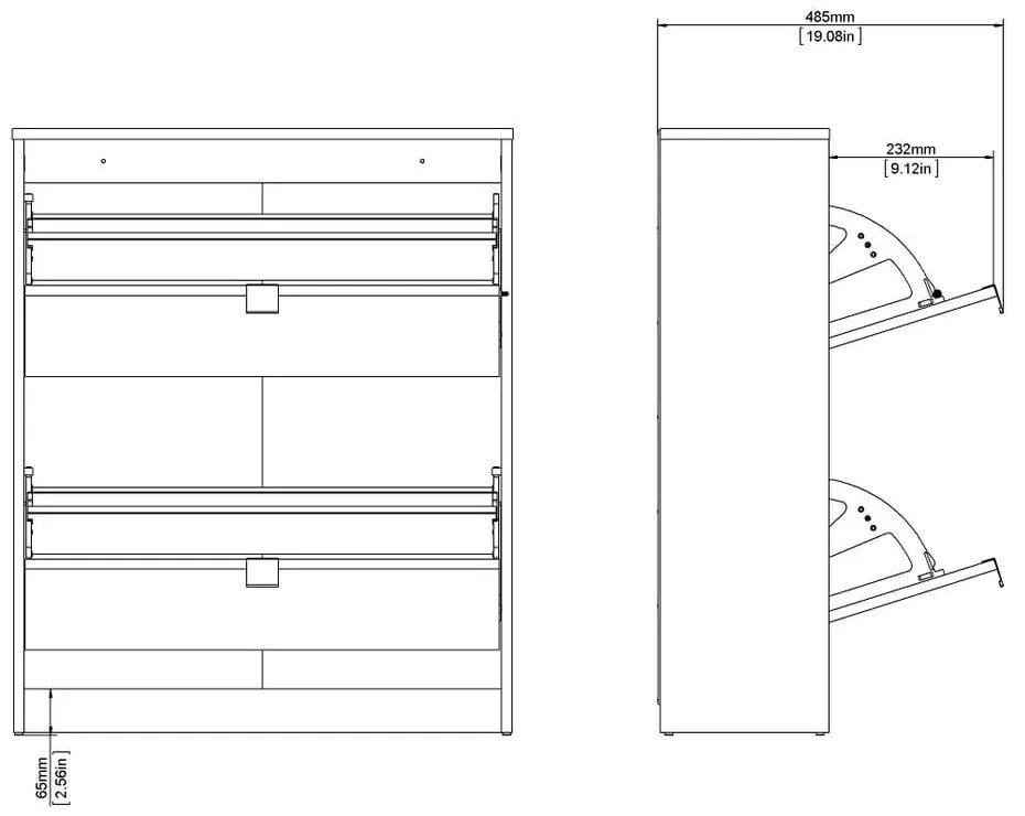 Biela výklopná skrinka na topánky Shoes – Tvilum