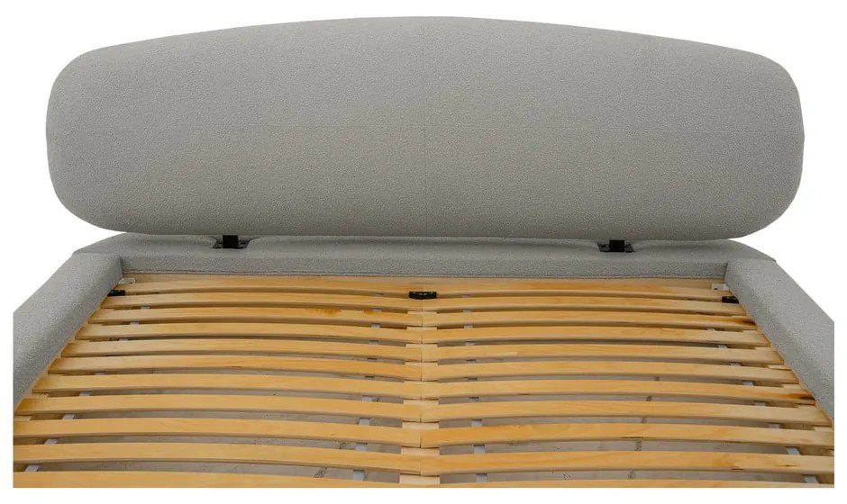 Svetlosivá čalúnená dvojlôžková posteľ s roštom 140x200 cm Odette – Scandic