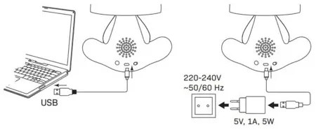 LED Stmievateľná detská dotyková lampička FANCY LED/2,5W/3,7V čierna/červená
